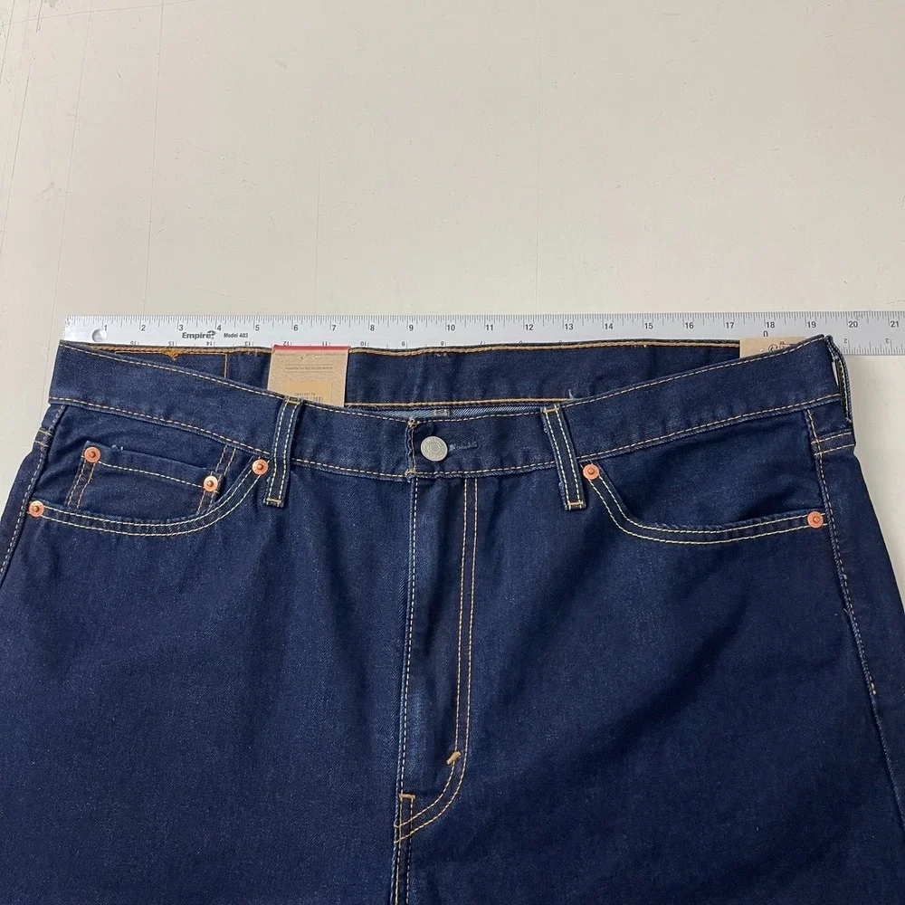 Levis 513 Jeans Mens 38x32 Blue Slim Straight Jeans Indigo Denim Preppy Grunge